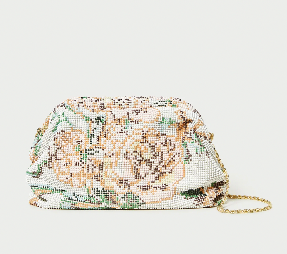 Doreen Frame Pouch - Cream Botanical Floral