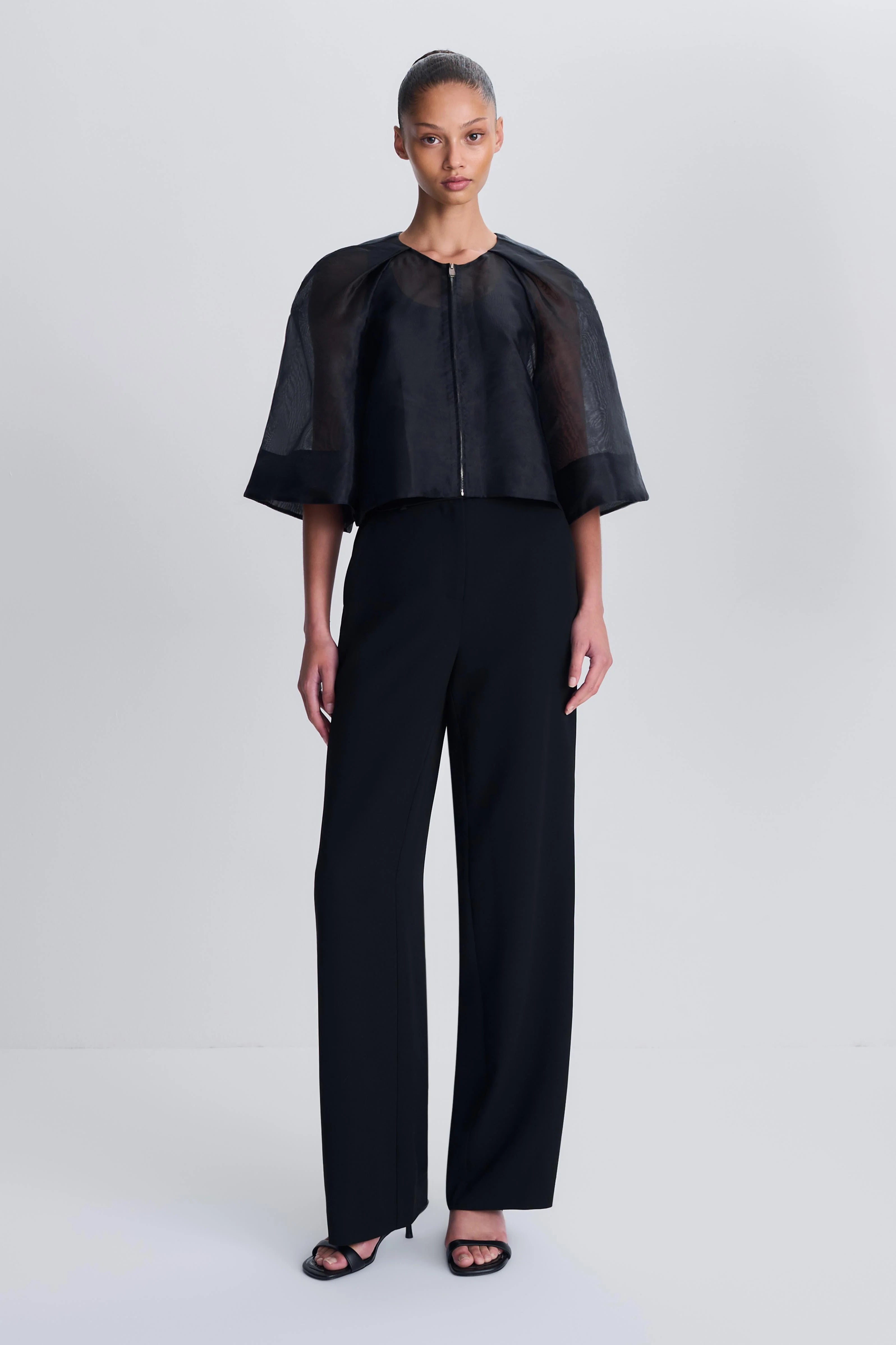 Simkhai Arielle Short-Sleeve Top - Black