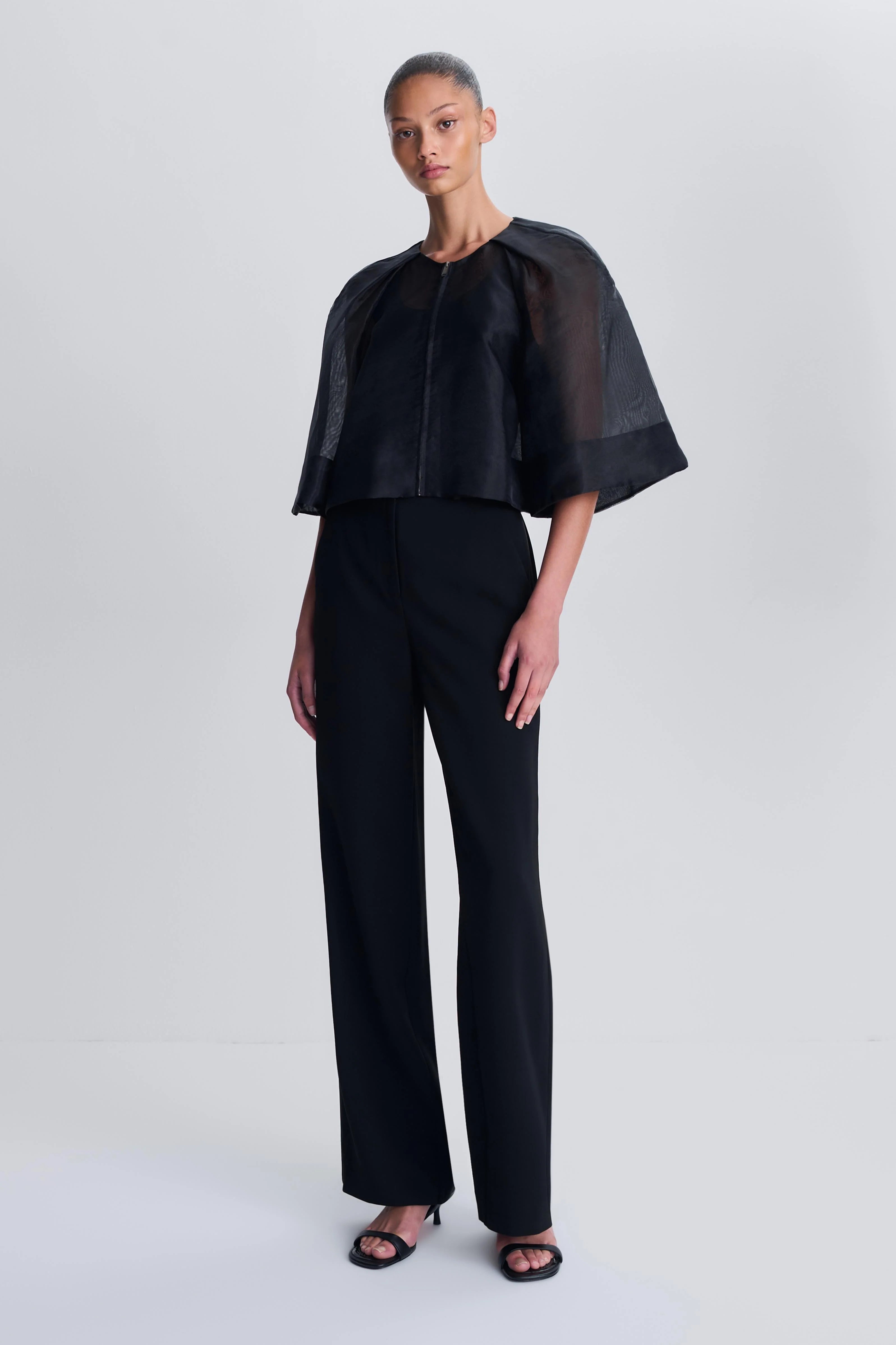 Simkhai Arielle Short-Sleeve Top - Black