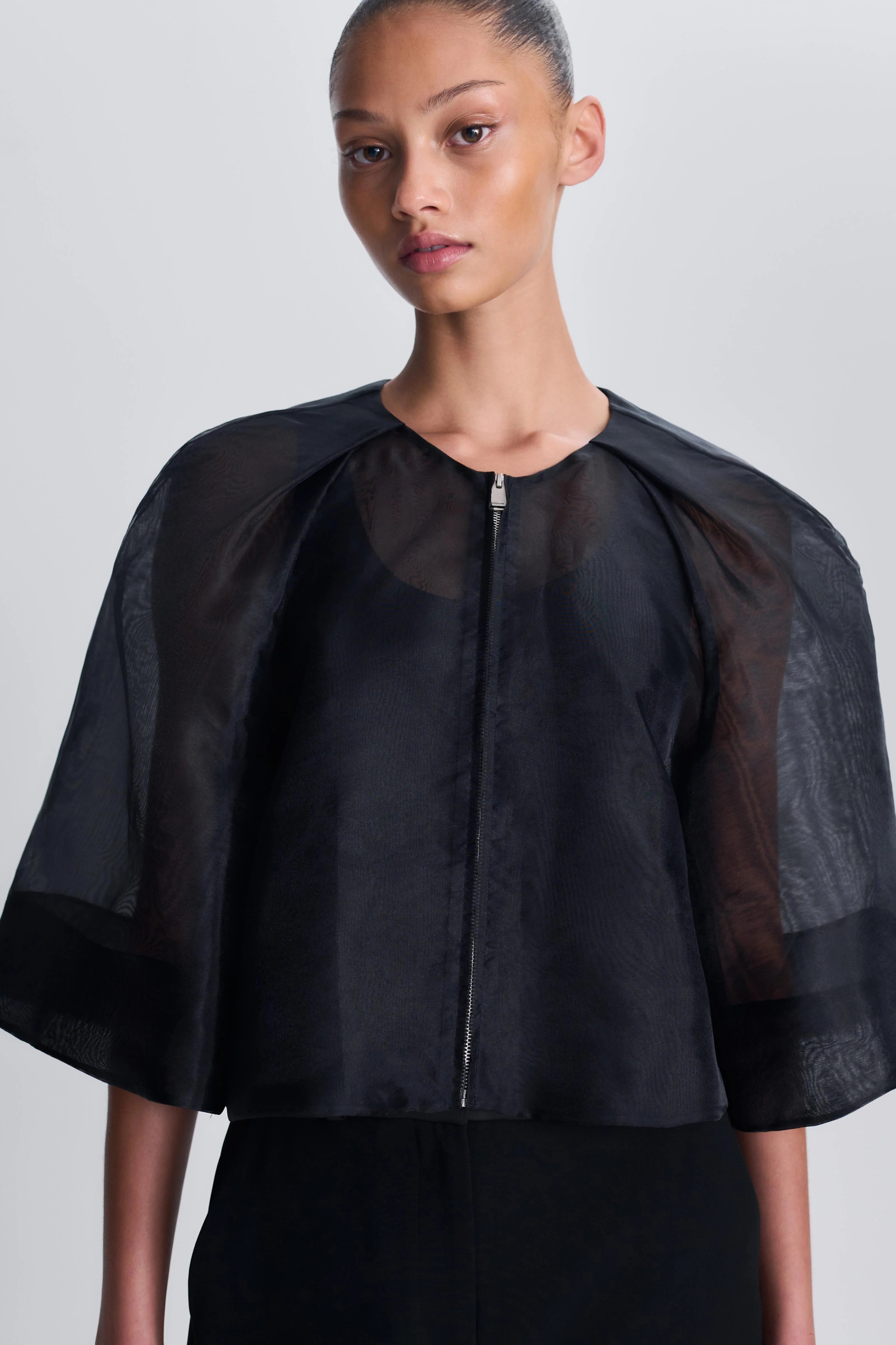 Simkhai Arielle Short-Sleeve Top - Black