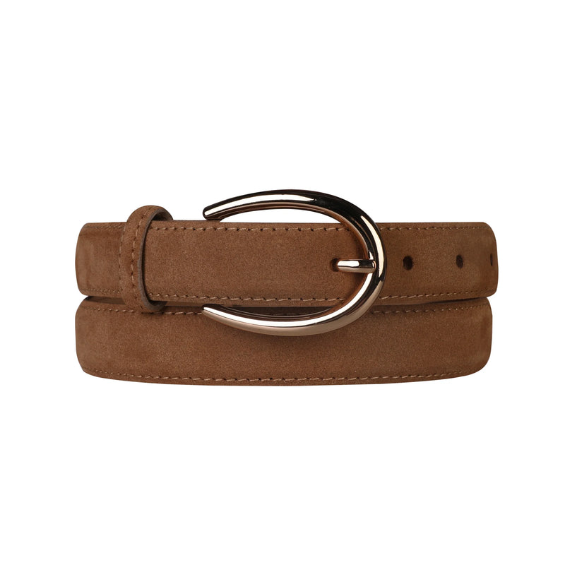 Horseshoe Suede Belt - Caramel