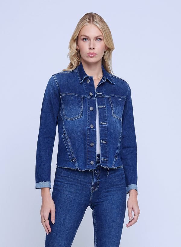 Janelle Slim Raw Jacket - Magnolia