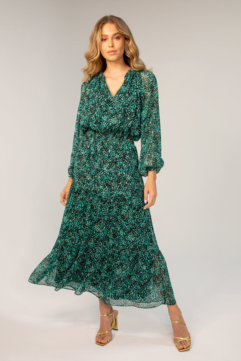 Sophie Maxi Dress - Green/Gold