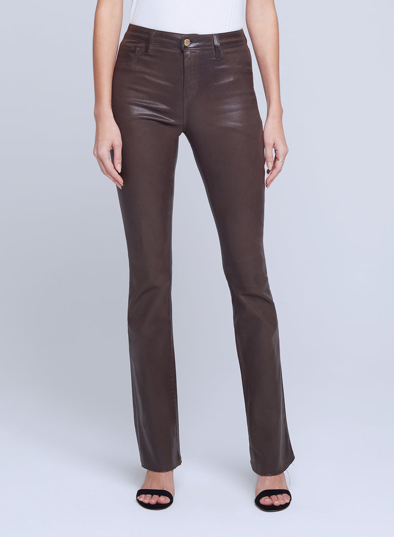 Ruth H/R Straight Leg Jean - Espresso Coated