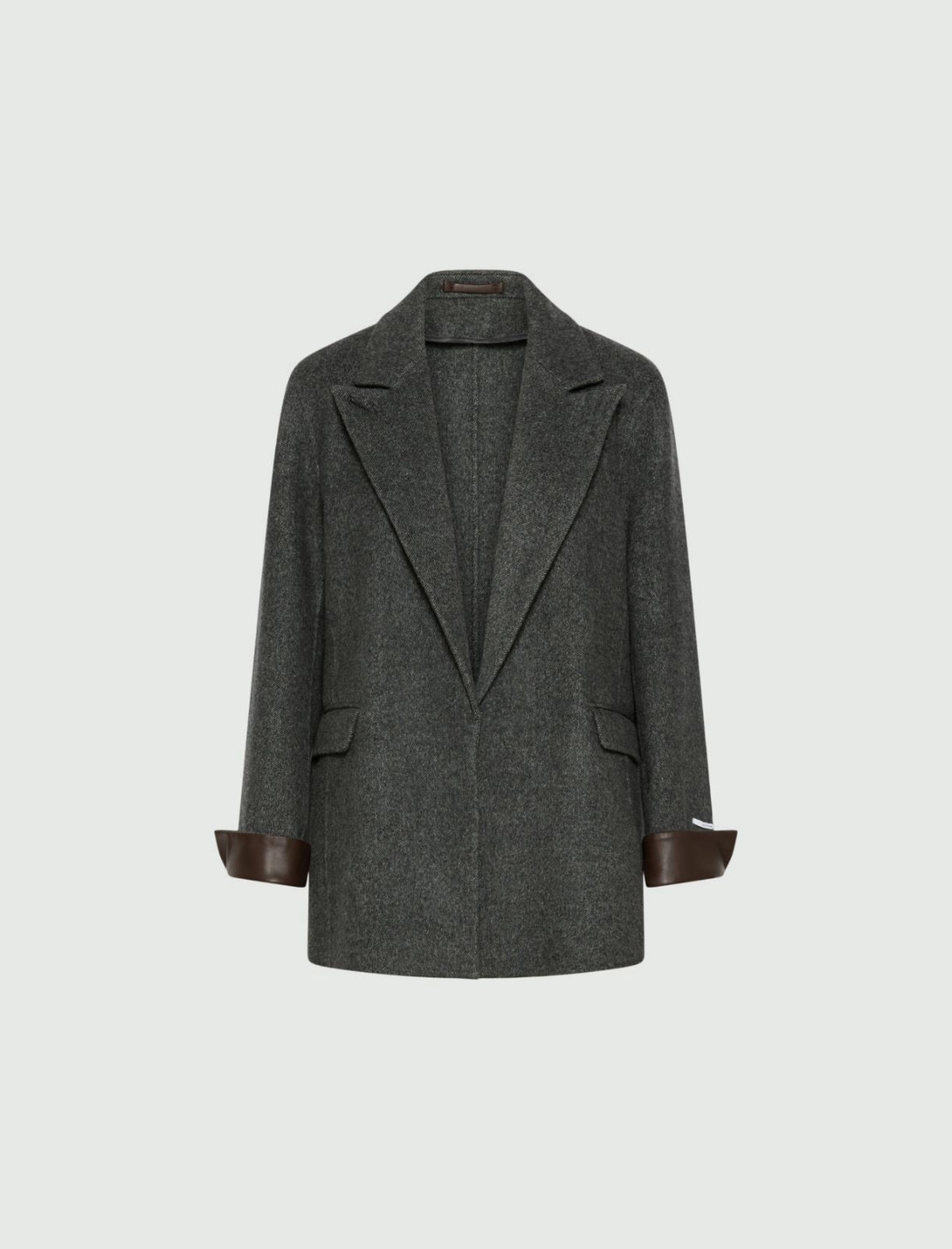 Marella Pure wool double-sided fabric blazer - MELANGE DARK GREY