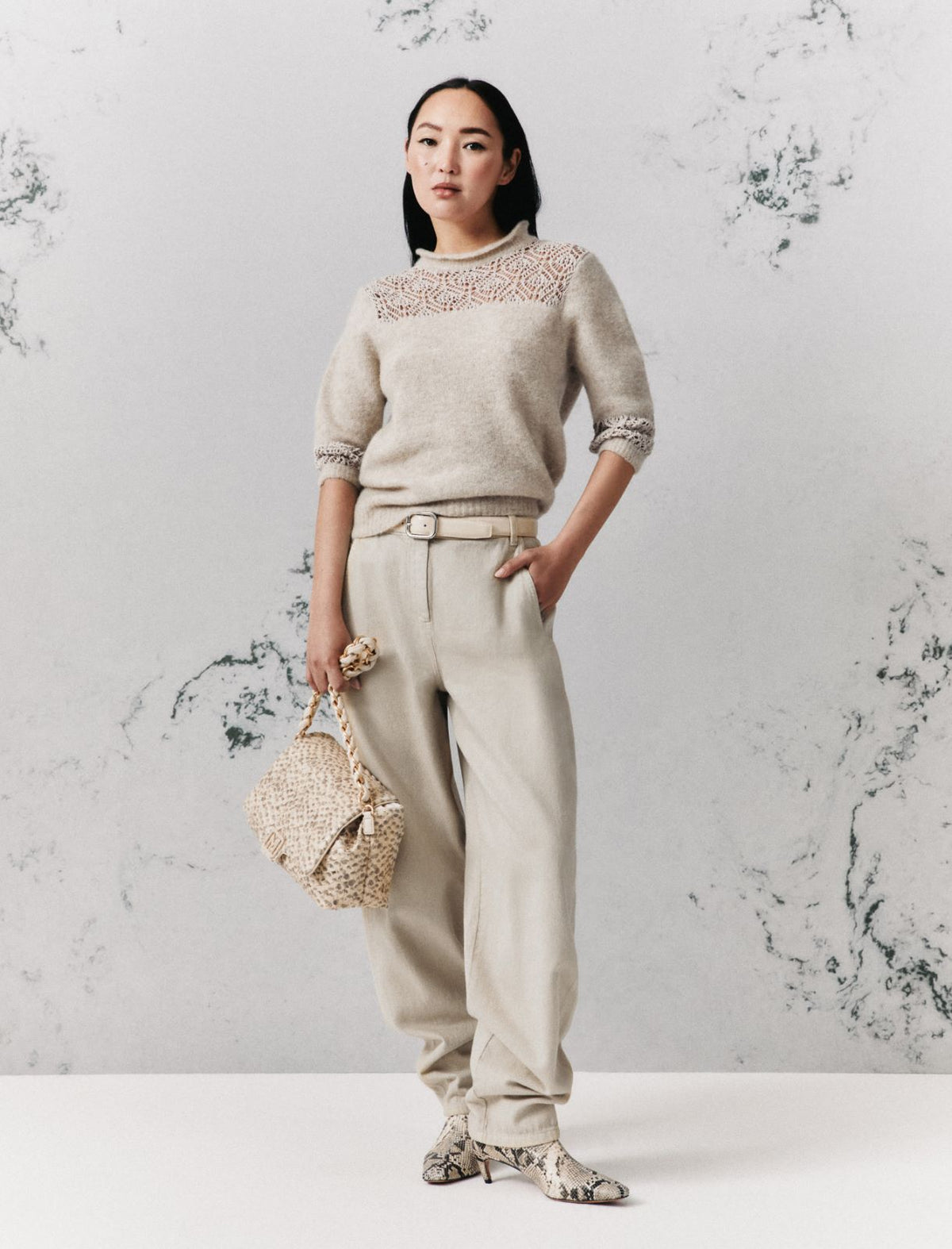Marella Cotton barrel-leg trousers - TURTLEDOVE
