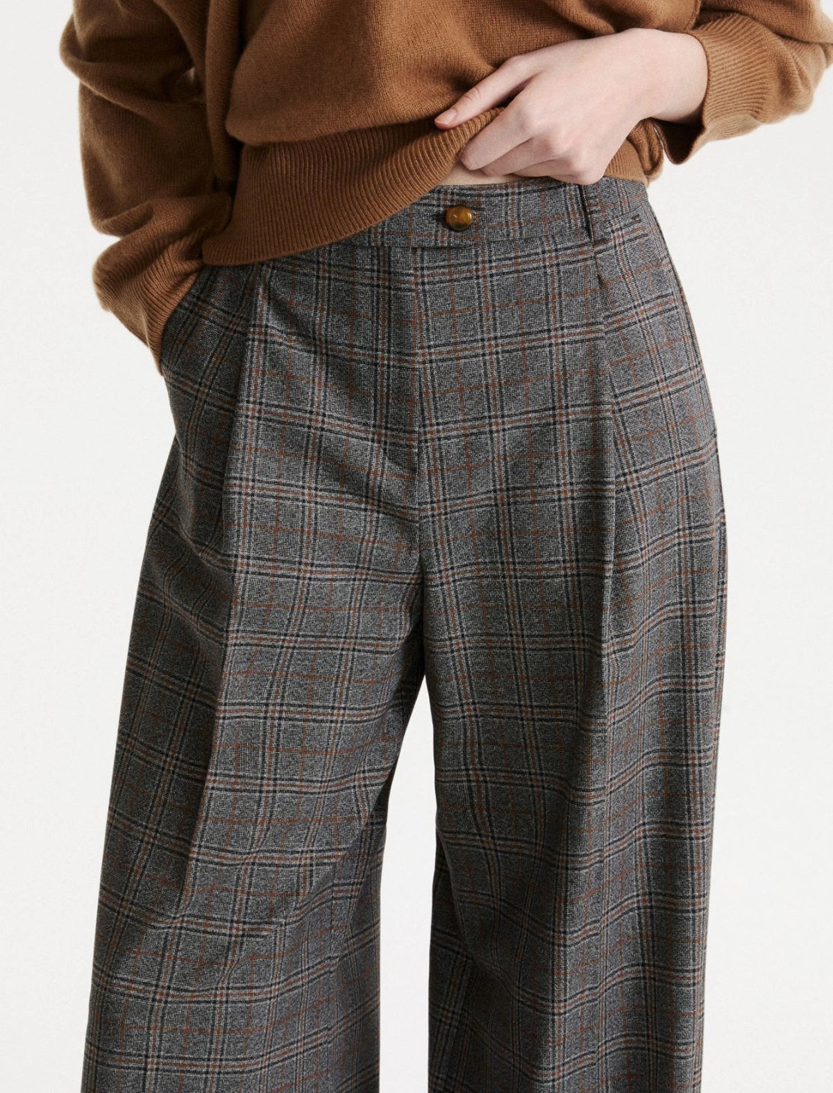 Marella Straight-leg darted trousers - GREY