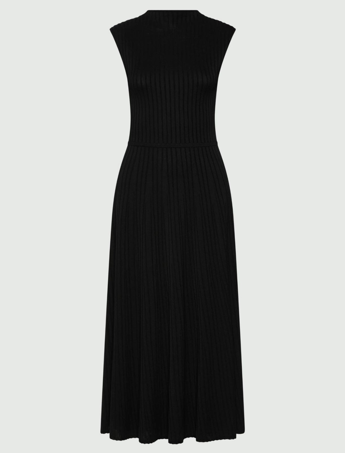 Marella Sleeveless ribbed knit dress - BLACK