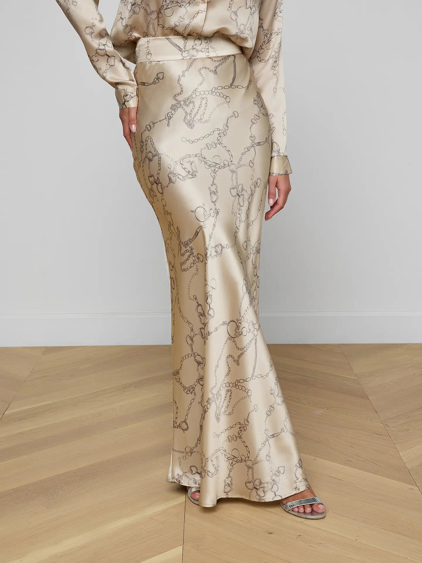 L'Agence Ryker Silk Maxi Skirt