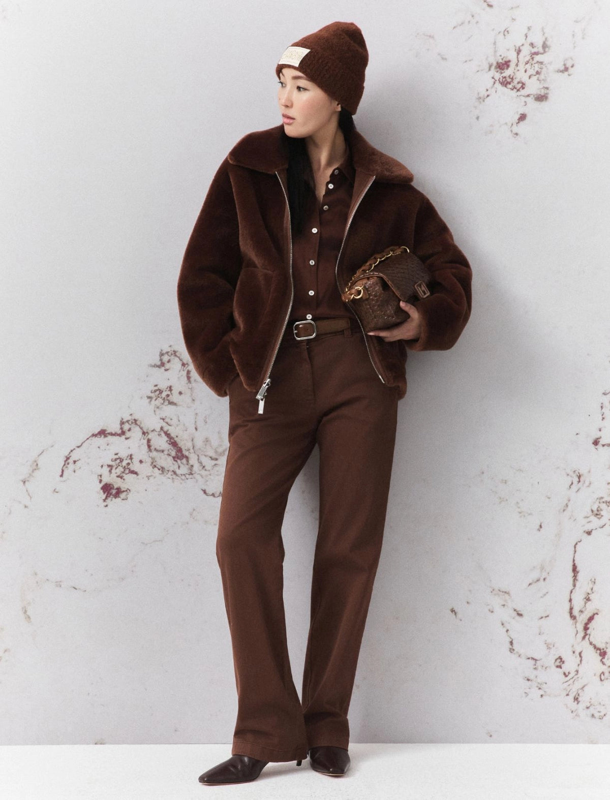 Marella Reversible cocoon jacket - CARAMEL