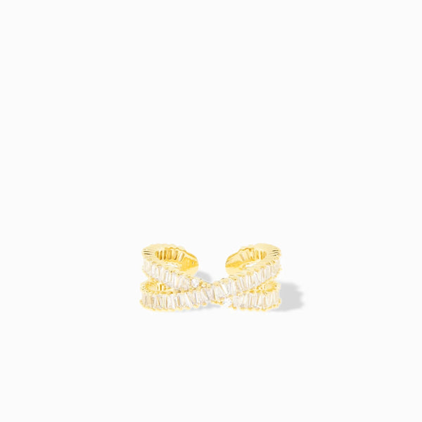 Baguette Crossover Ring