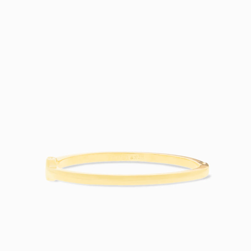 Gold Wide Flat Hinge Bangle