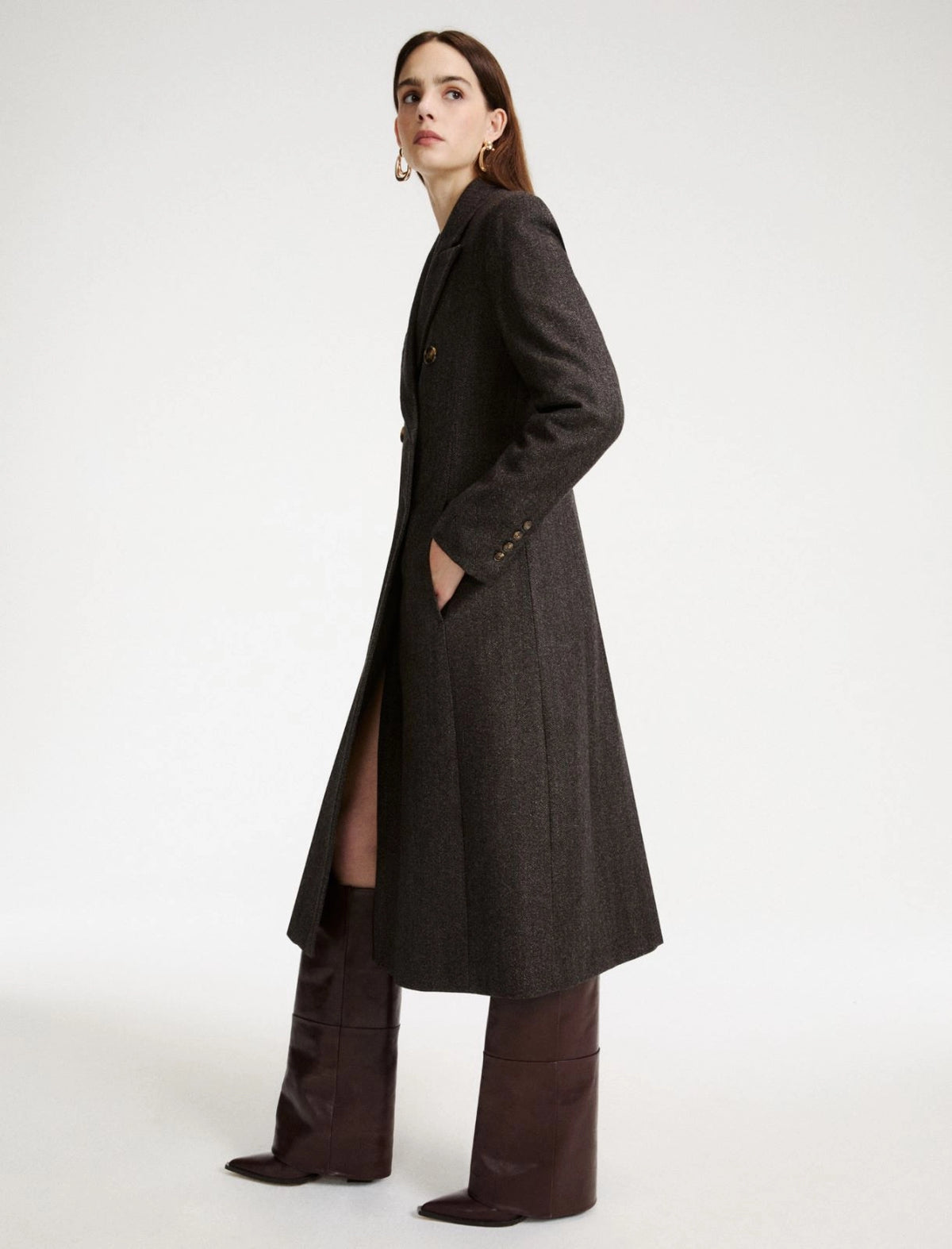 Marella Fold-over boots - DARK BROWN