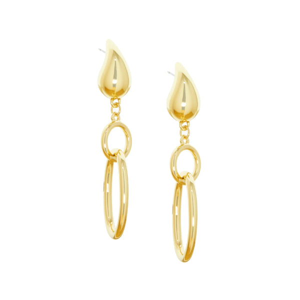 Elongated Dome Earring - Gold