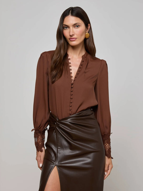 Ava Blouse - Hot Fudge