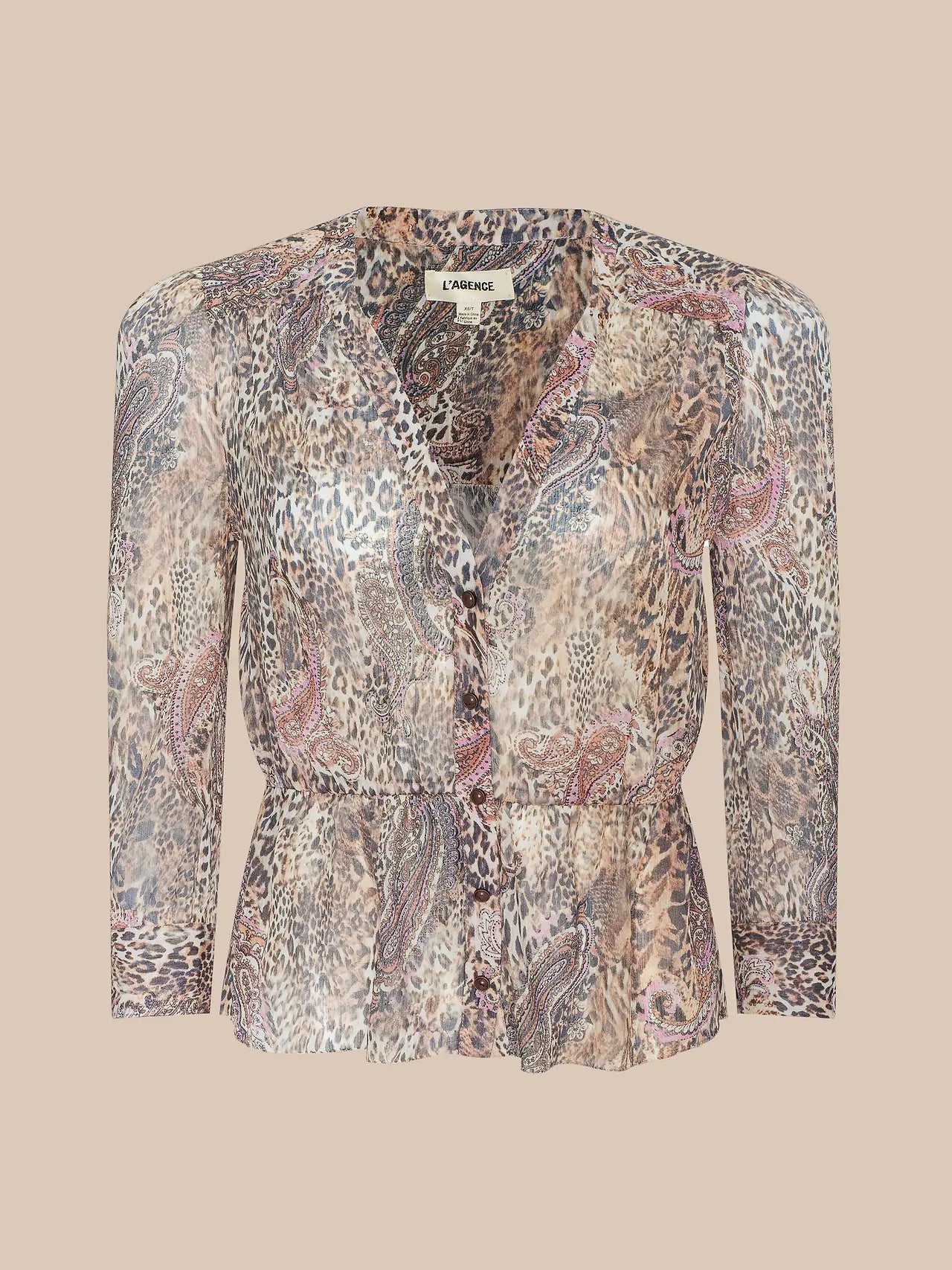 L'Agence Suri Puff 3/4 Sleeve Top