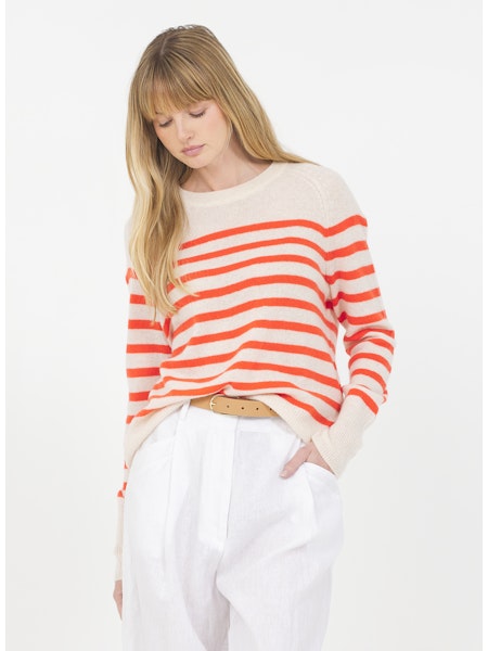 Sloane Cashmere Pullover - Cream Combo