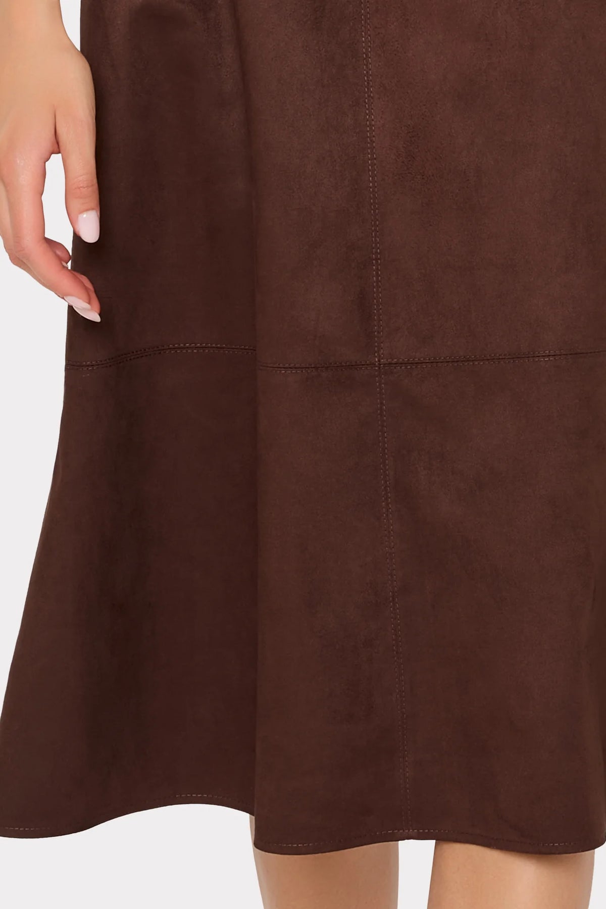 Milly Frankie Suede Belted Midi Dress