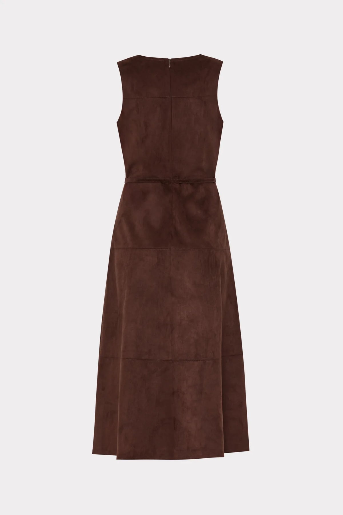 Milly Frankie Suede Belted Midi Dress