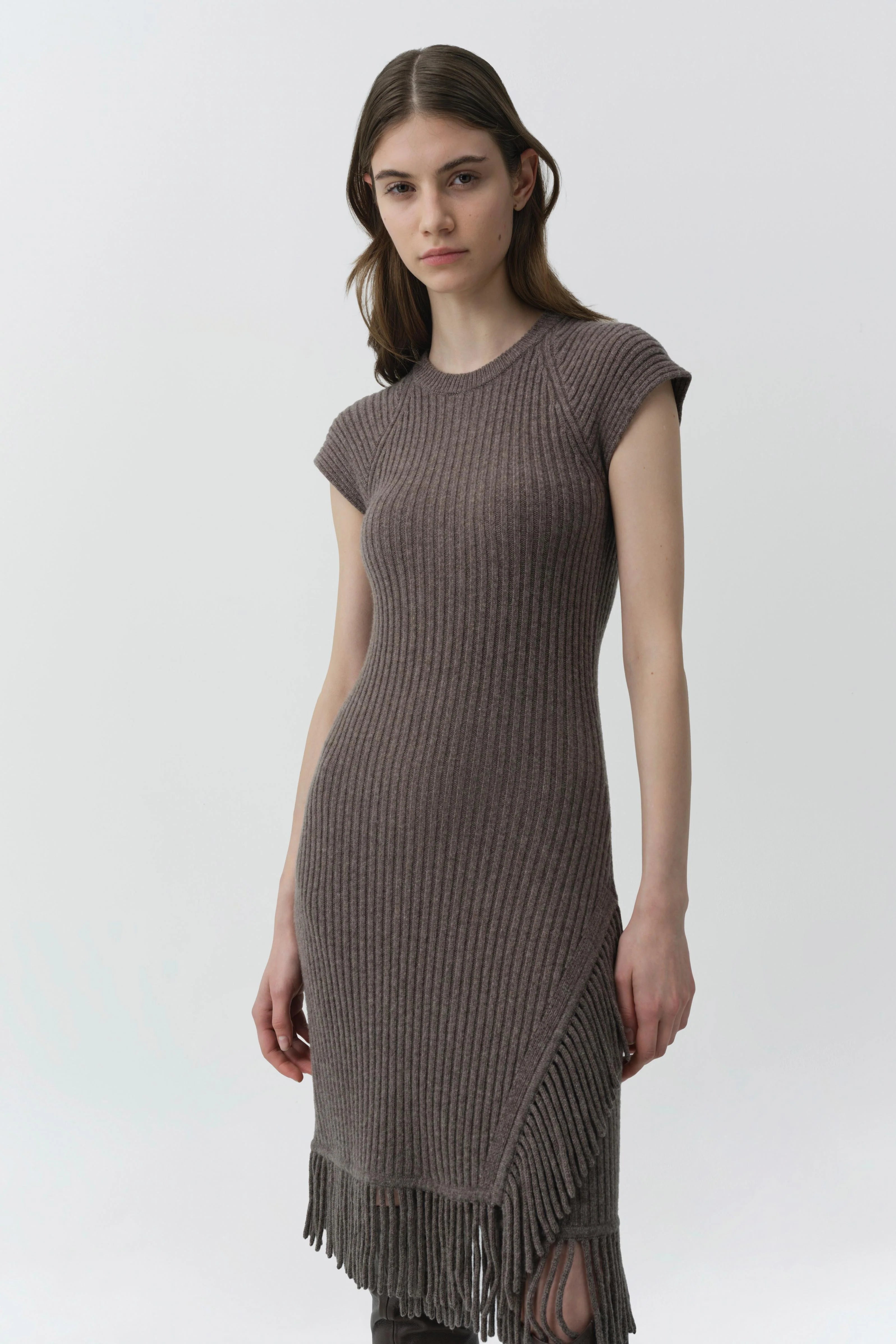 Simkhai Margot Short-Sleeve Mini Dress - Mushroom