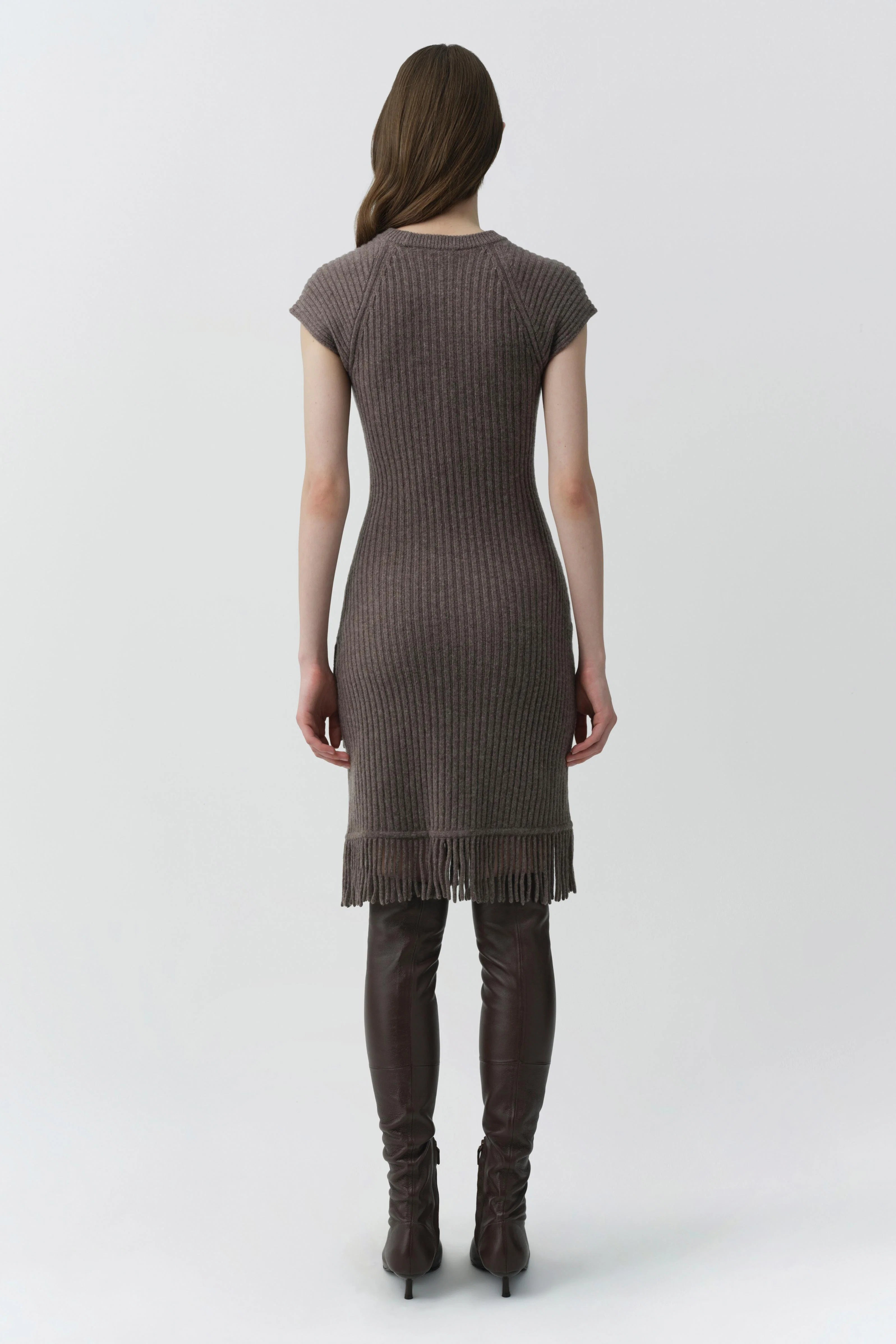 Simkhai Margot Short-Sleeve Mini Dress - Mushroom