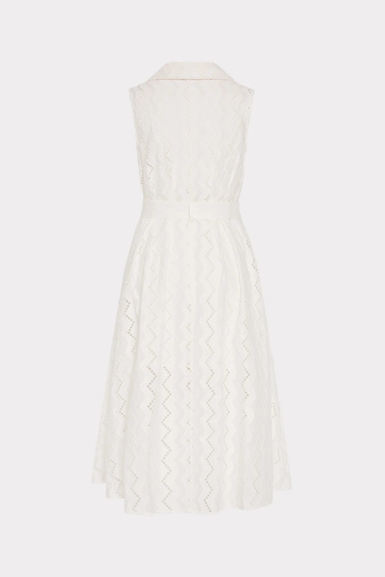Milly Leya Eyelet Midi Dress - White