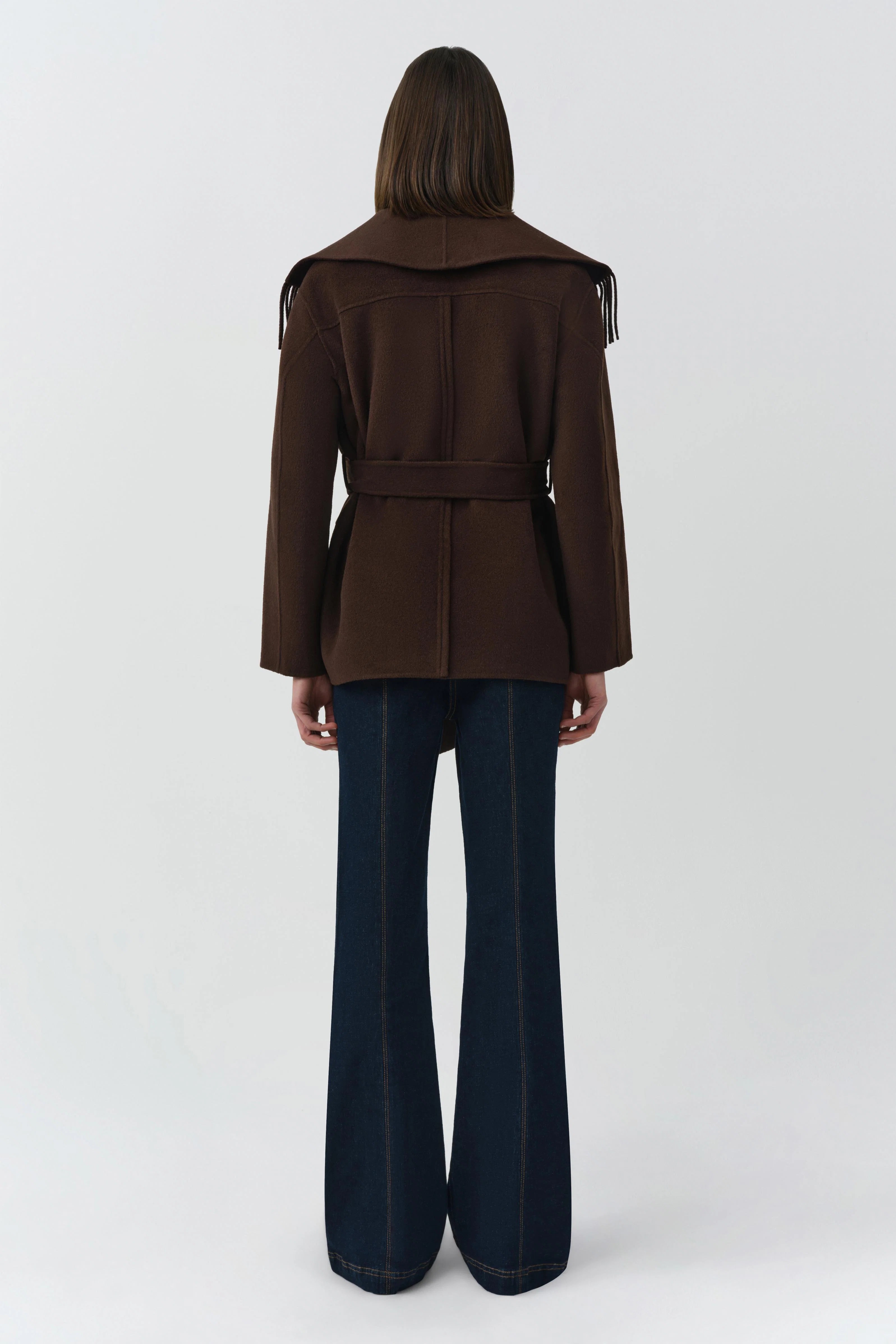 Simkhai Rowen Fringe Jacket - Chocolate