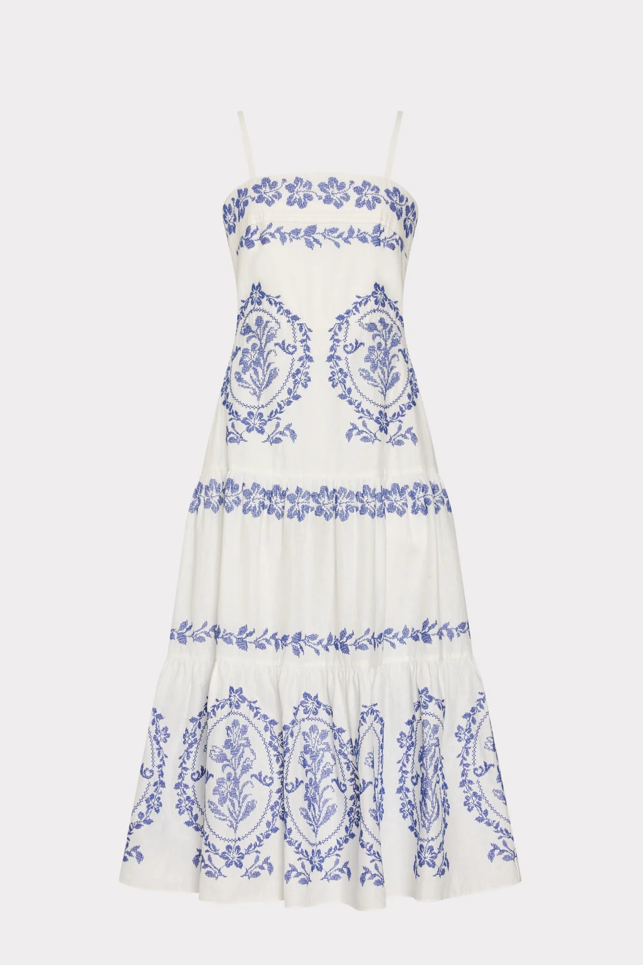 Milly Lela Embroidered Midi Dress