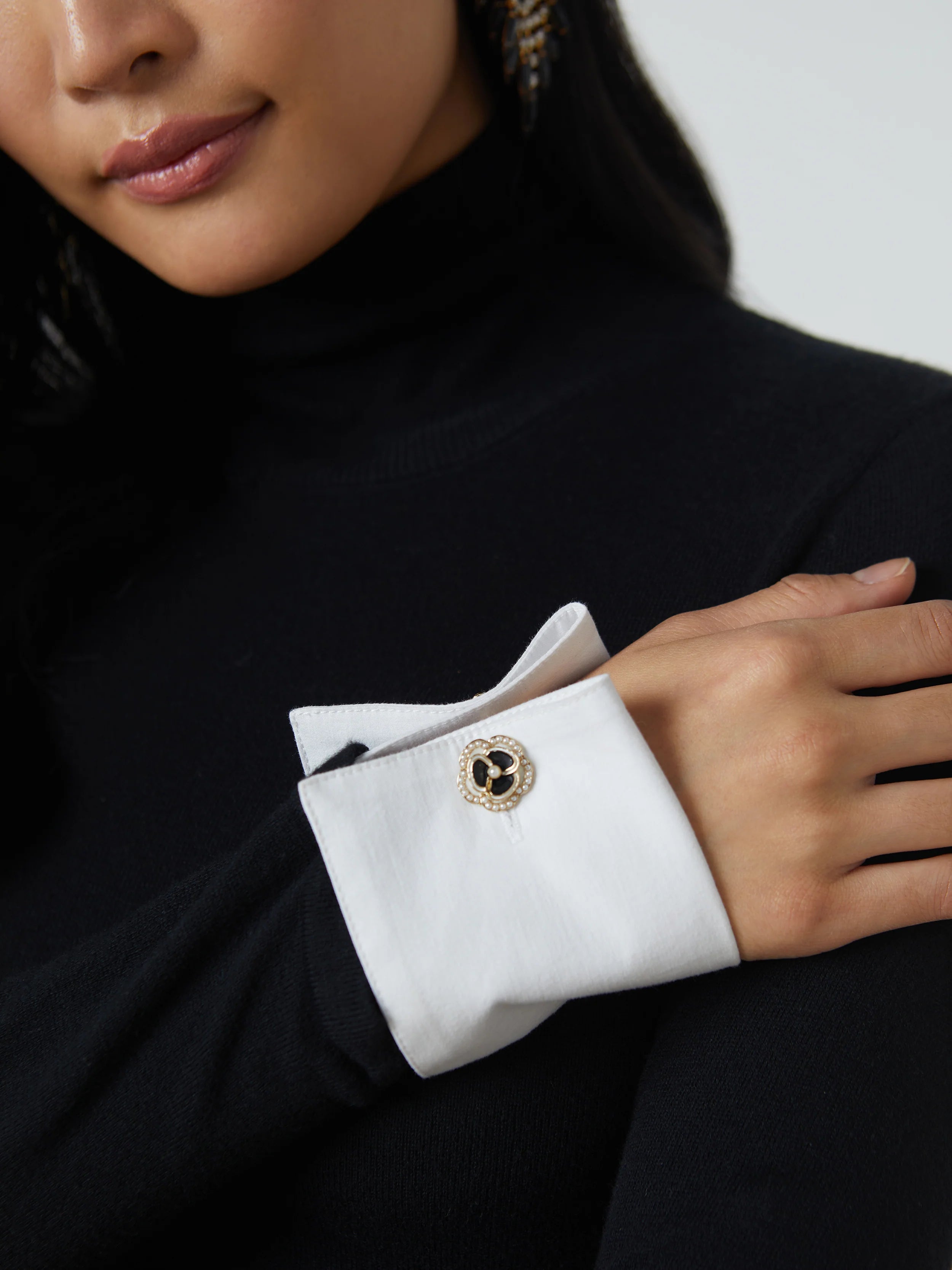 Flora Poplin Cuff Sweater