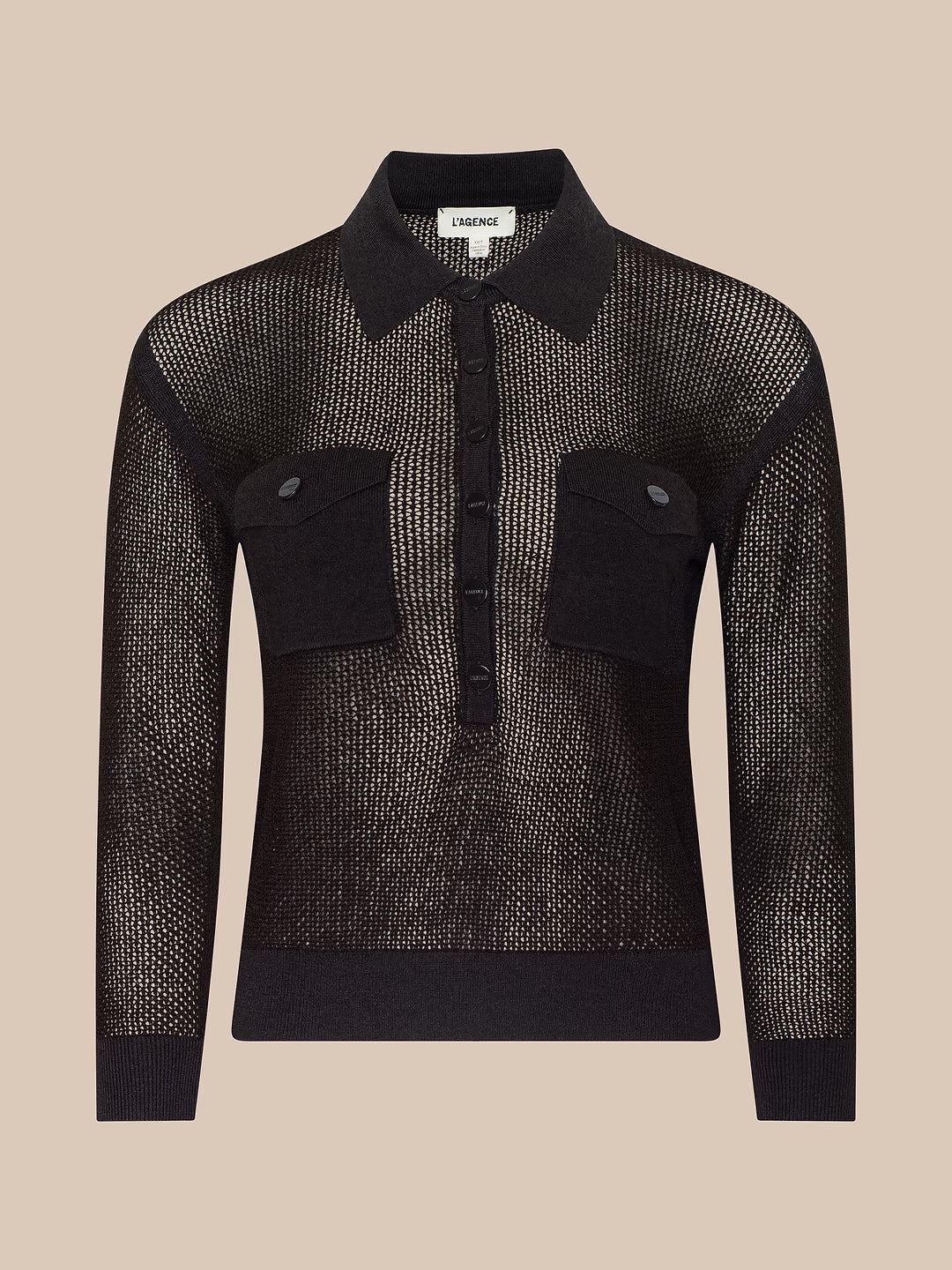 L'Agence Carine Pointelle Collared Sweater