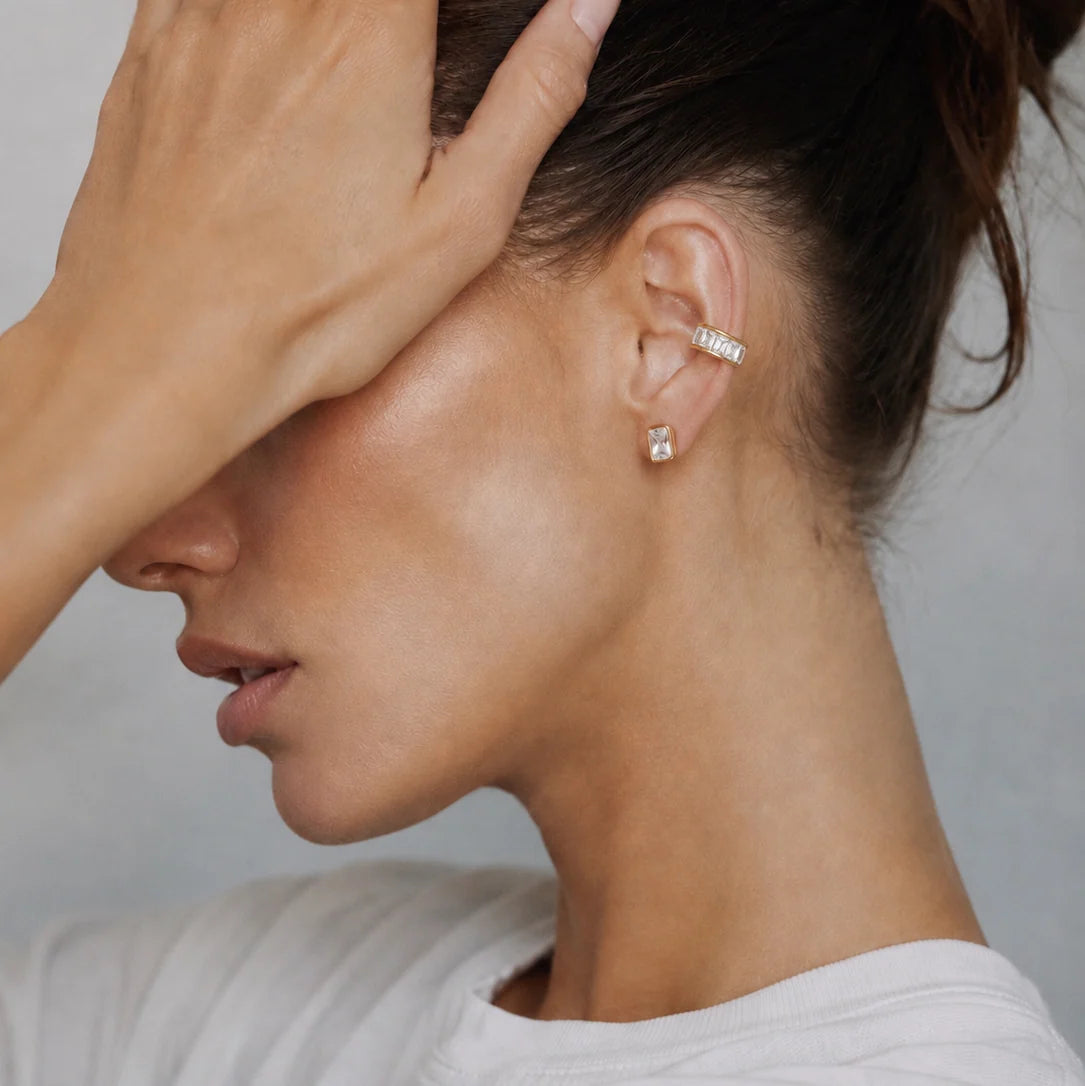 Erin Fader Emerald Bezel Studs