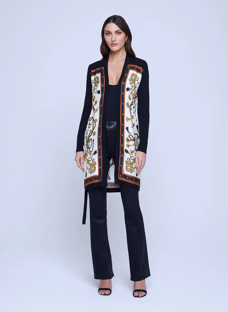 Beverly Silk Panel Cardi