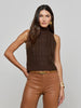 Bellini Cable Turtleneck-Dark Brown