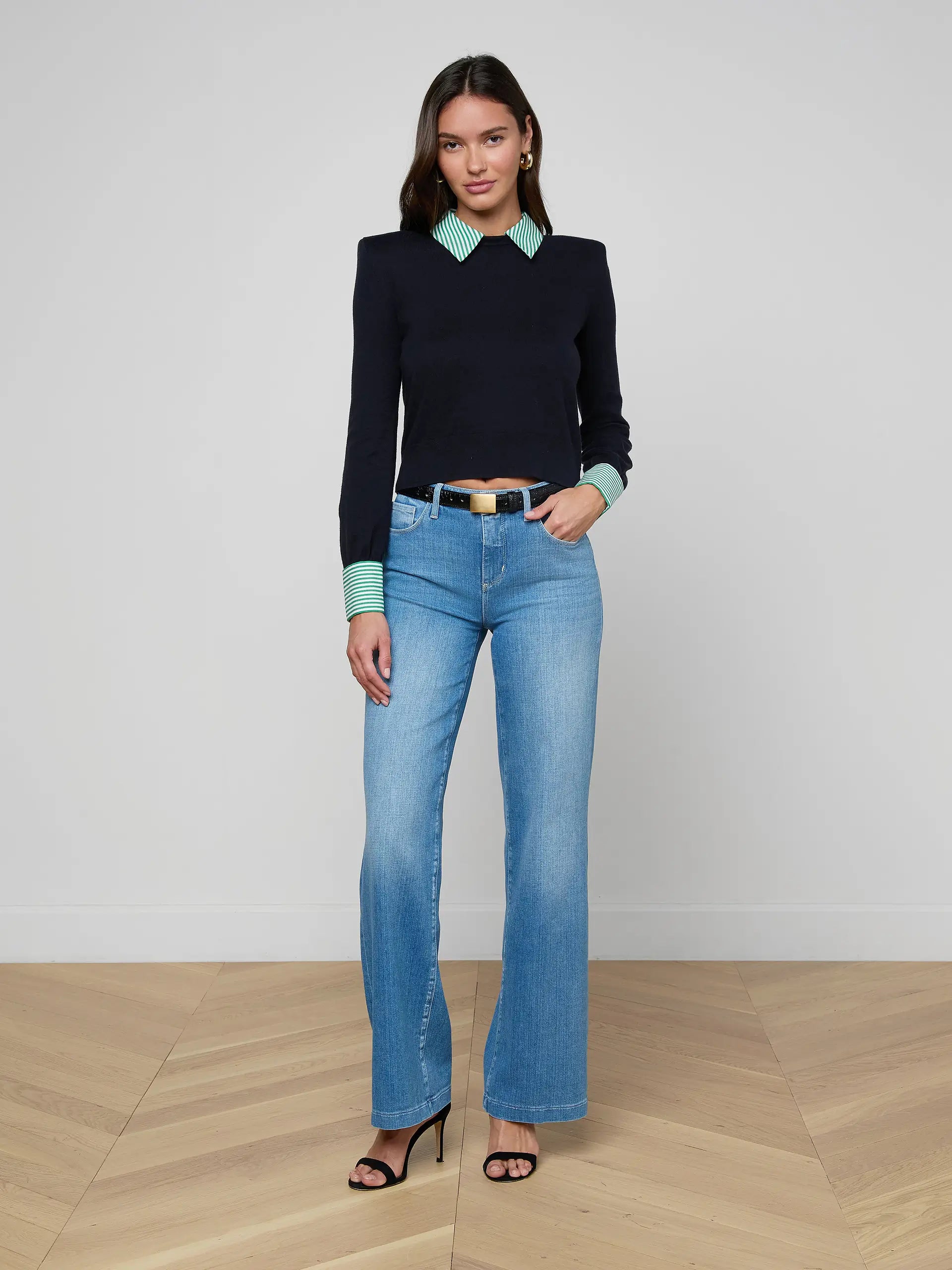 L'Agence April Poplin Collar Pullover