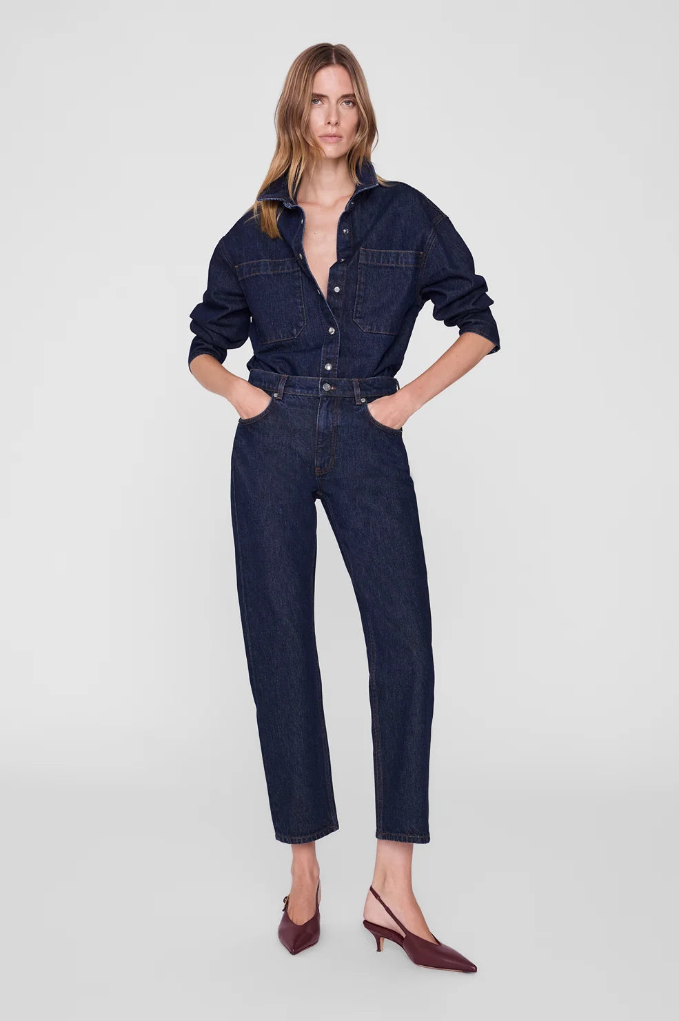 Anine Bing Samy Shirt - Unwashed Blue