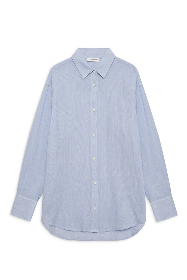 Plaza Shirt - Blue & White Mini Stripe