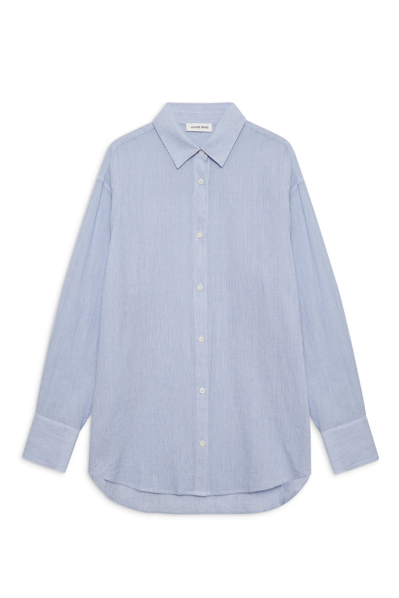 Plaza Shirt - Blue & White Mini Stripe
