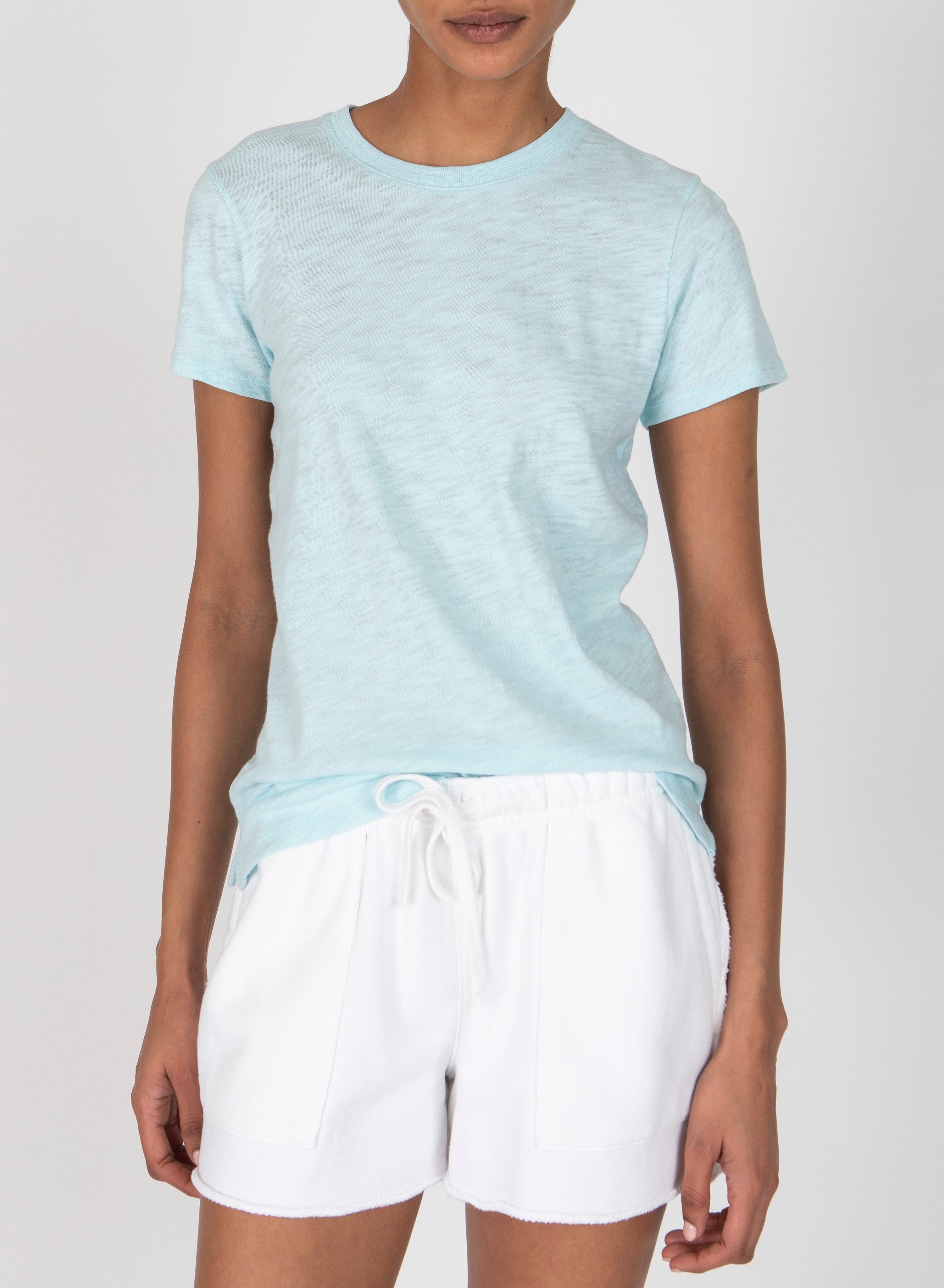 Slub Jersey Schoolboy Short Sleeve Crew Neck Tee