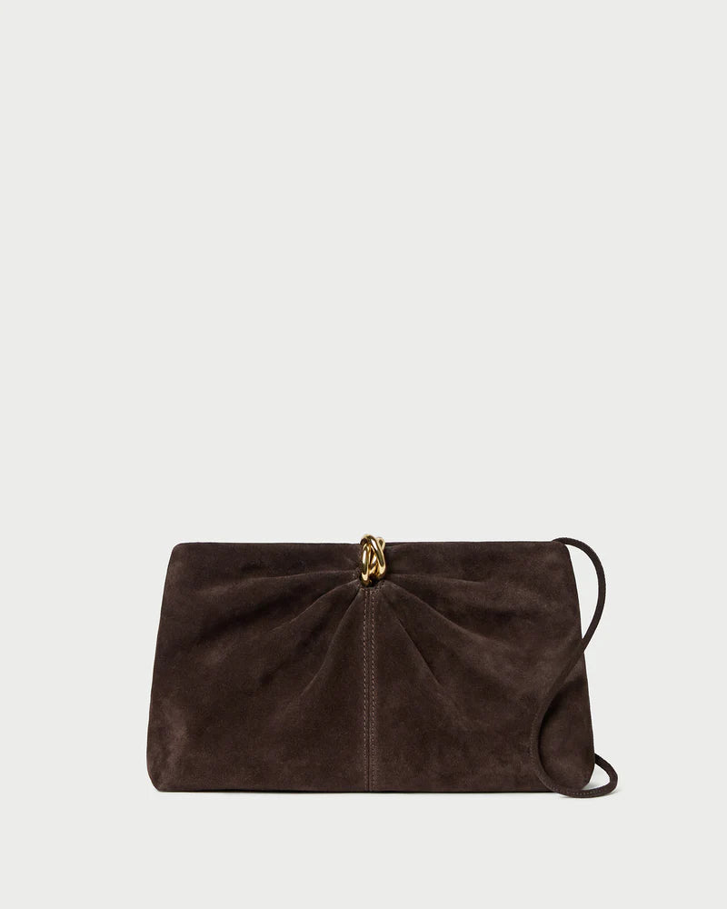 Corrine Brown Suede Gathered Clutch
