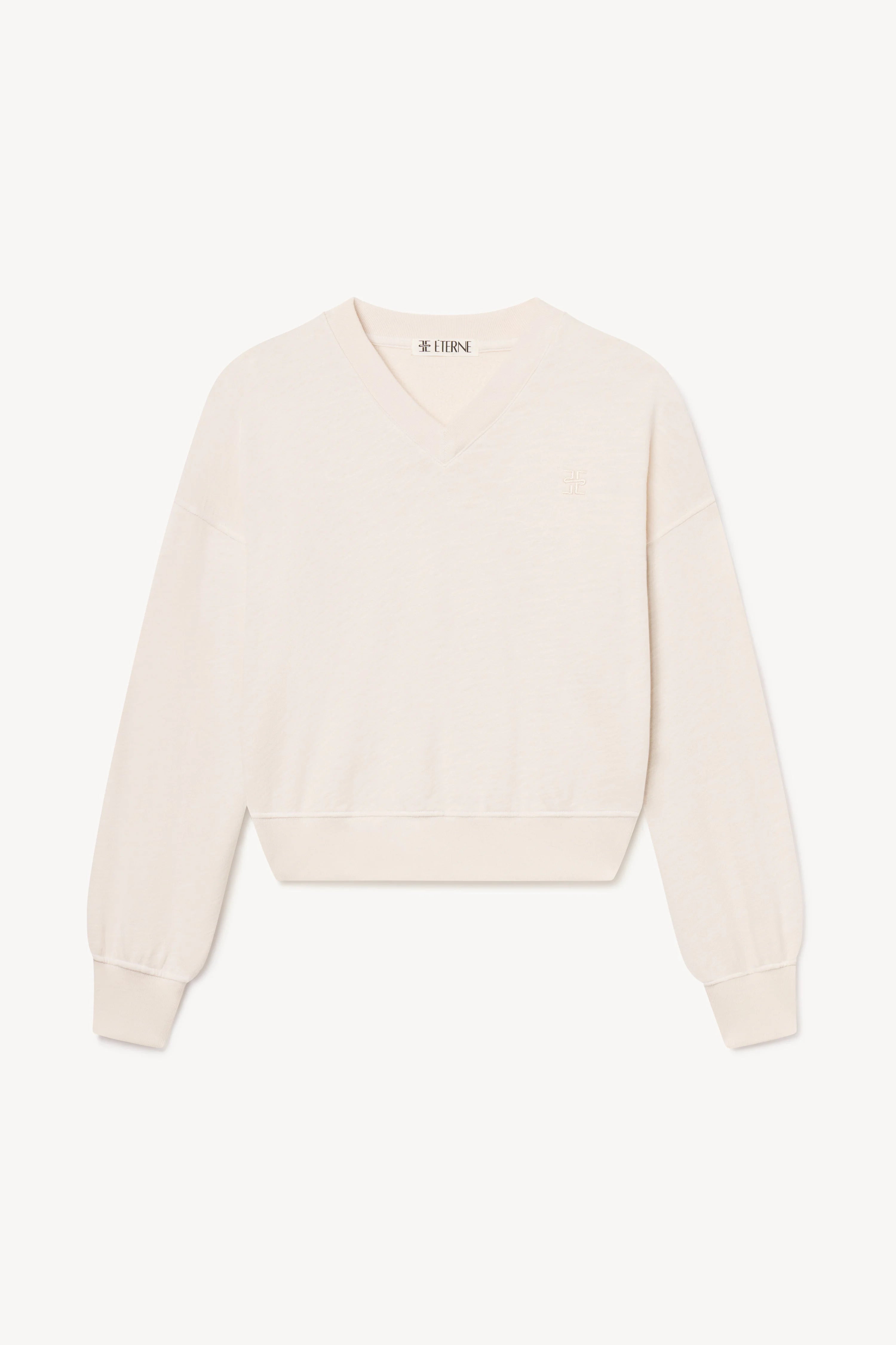 Eterne Cropped V-Neck Sweatshirt