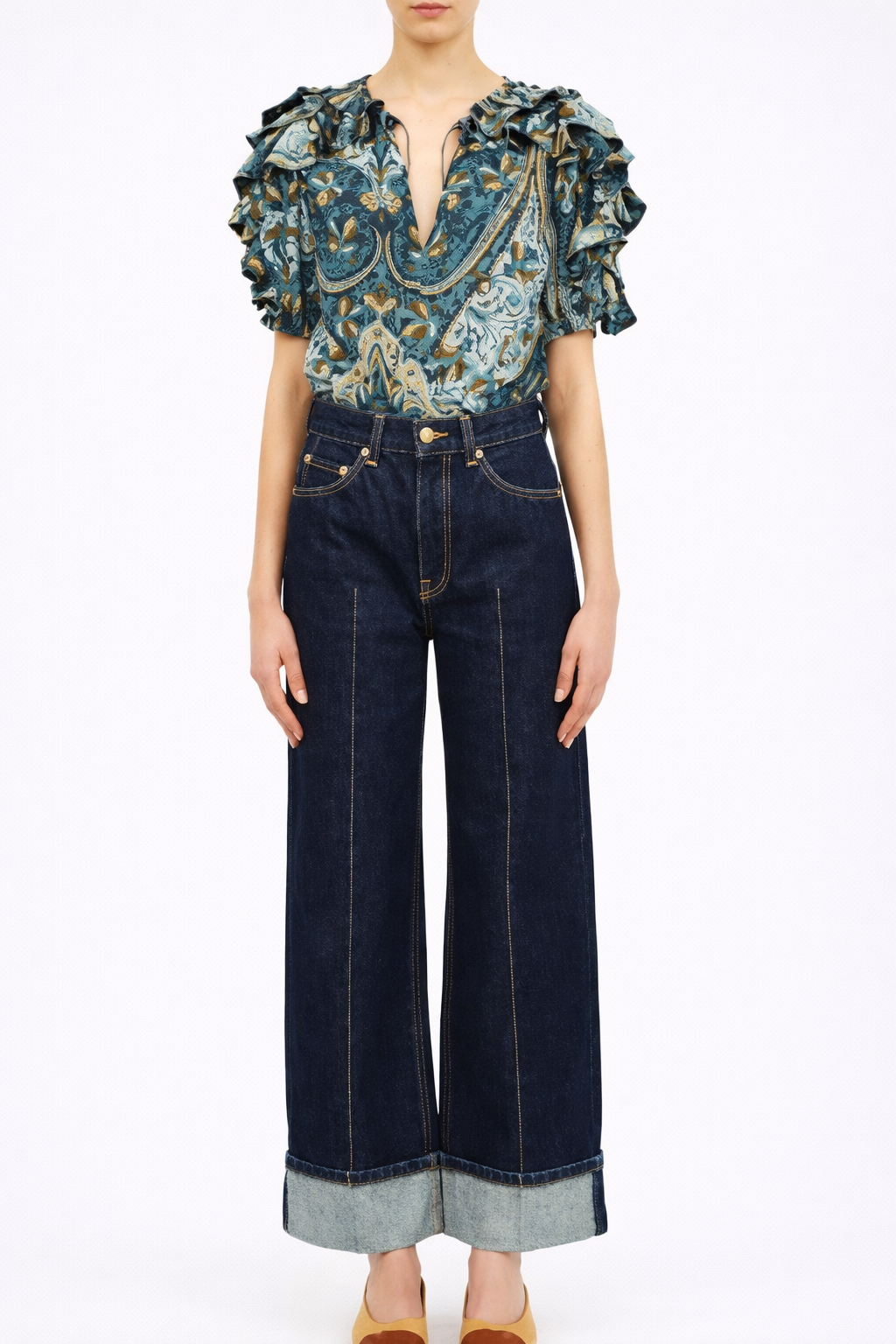 Ulla Johnson Josephine Short Sleeve Silk Top