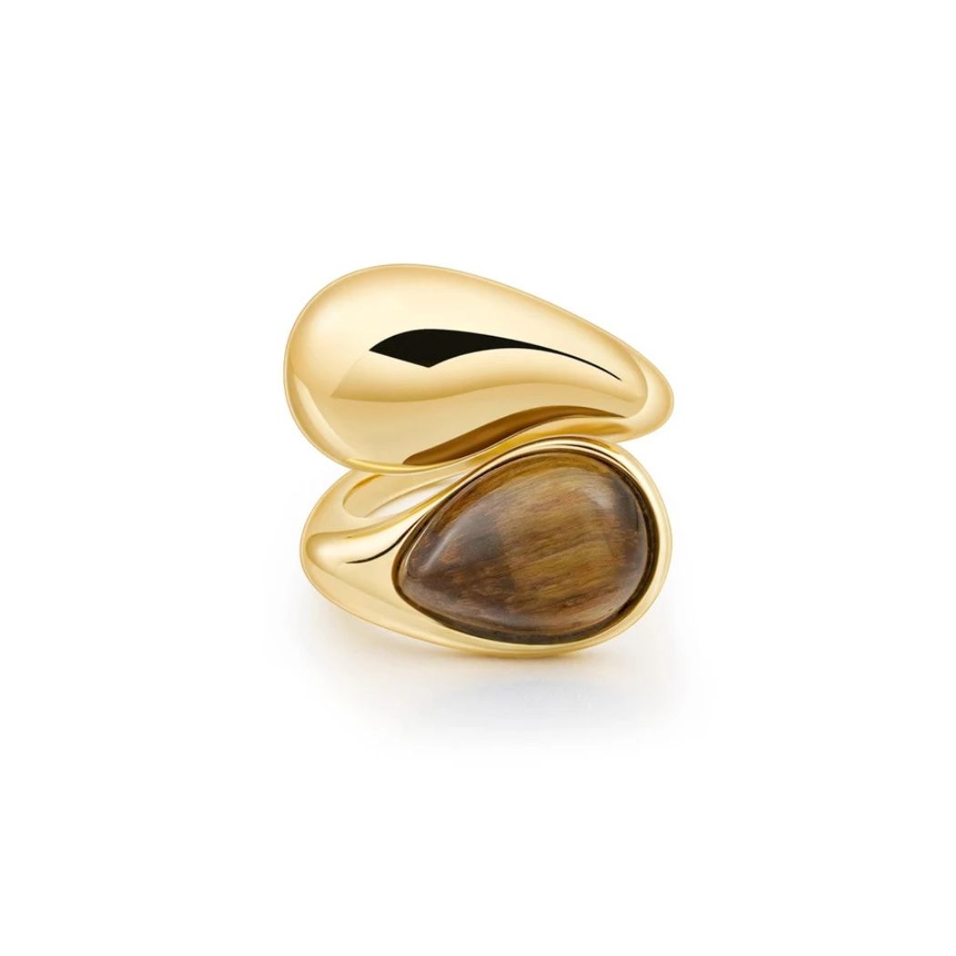 Sahira Cami Tiger Eye Stacked Ring