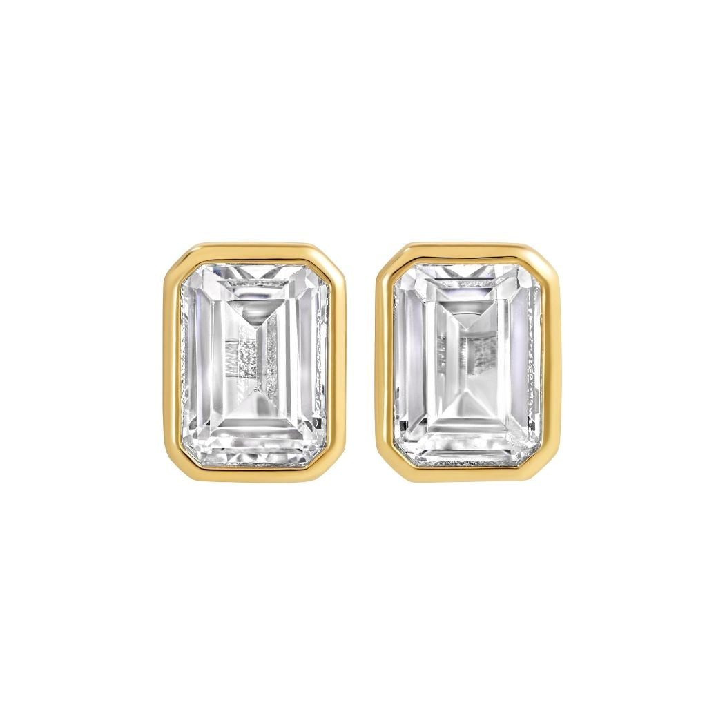 Erin Fader Emerald Bezel Studs