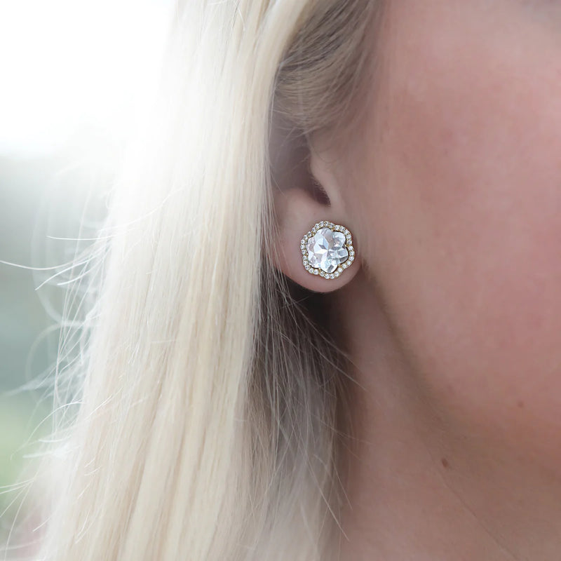 Crystal Flower Stud