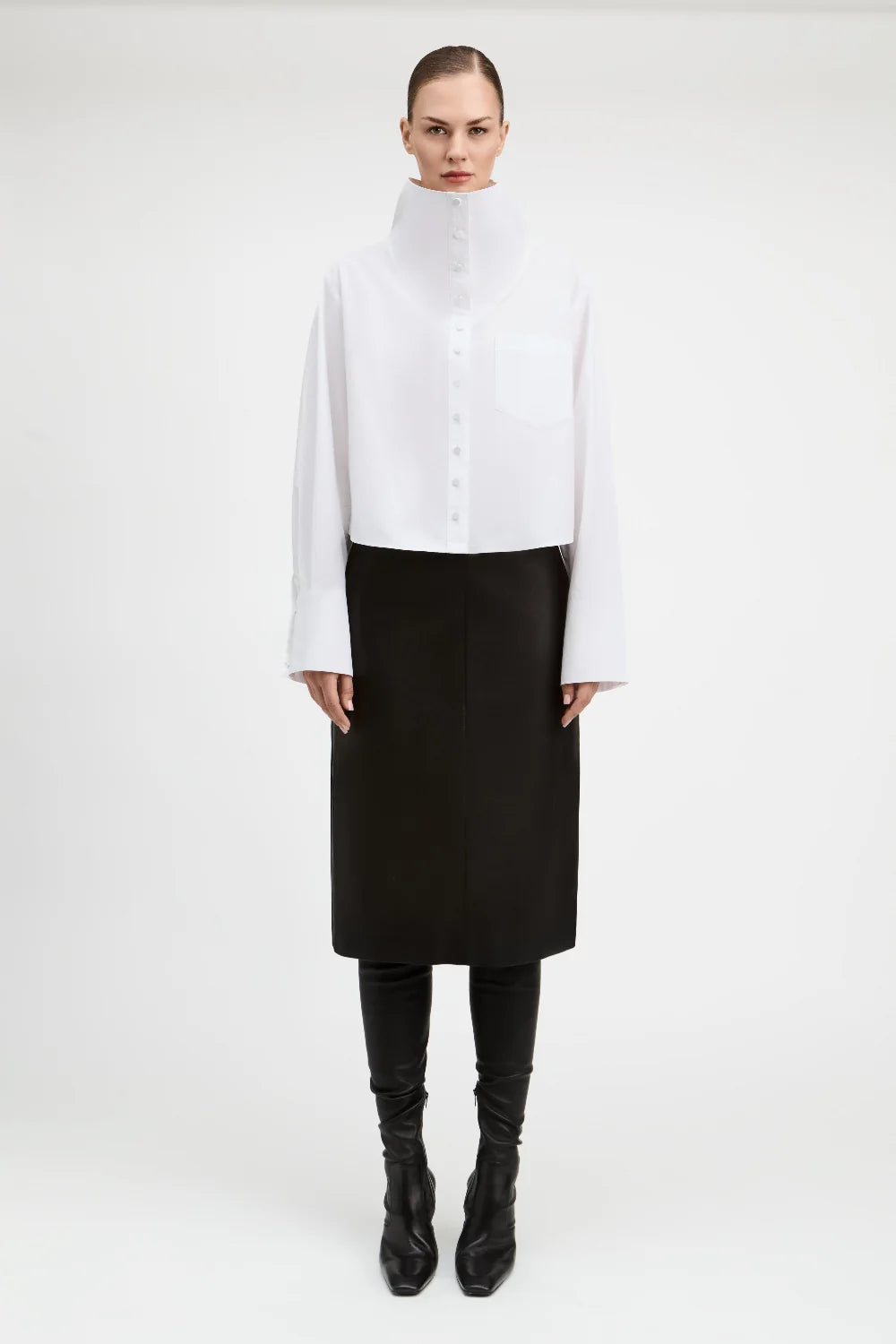 Derek Lam Bianca Funnel Neck Blouse