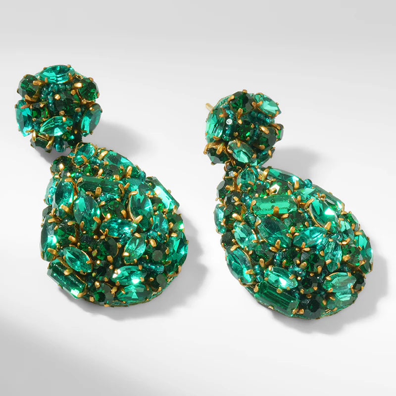 Kim Earrings - Emerald