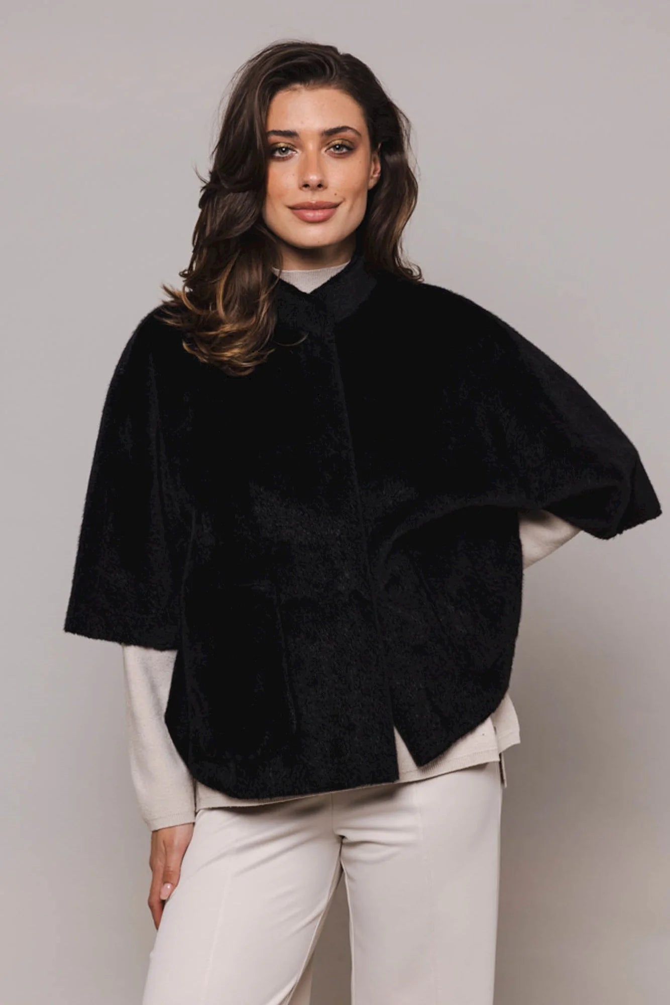 Dewi  Faux Fur Cape