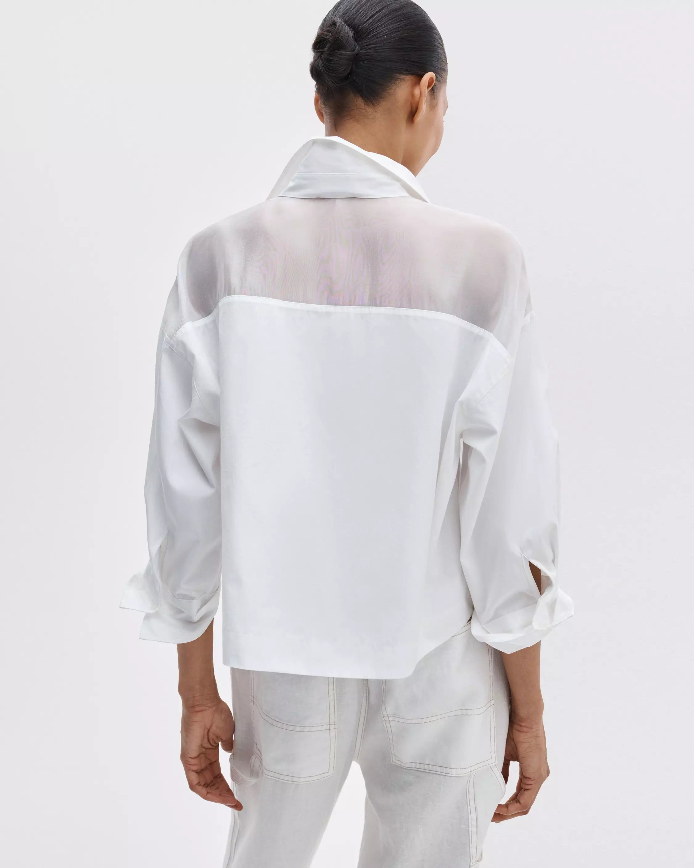rag & bone Elly Poplin-Organza Shirt