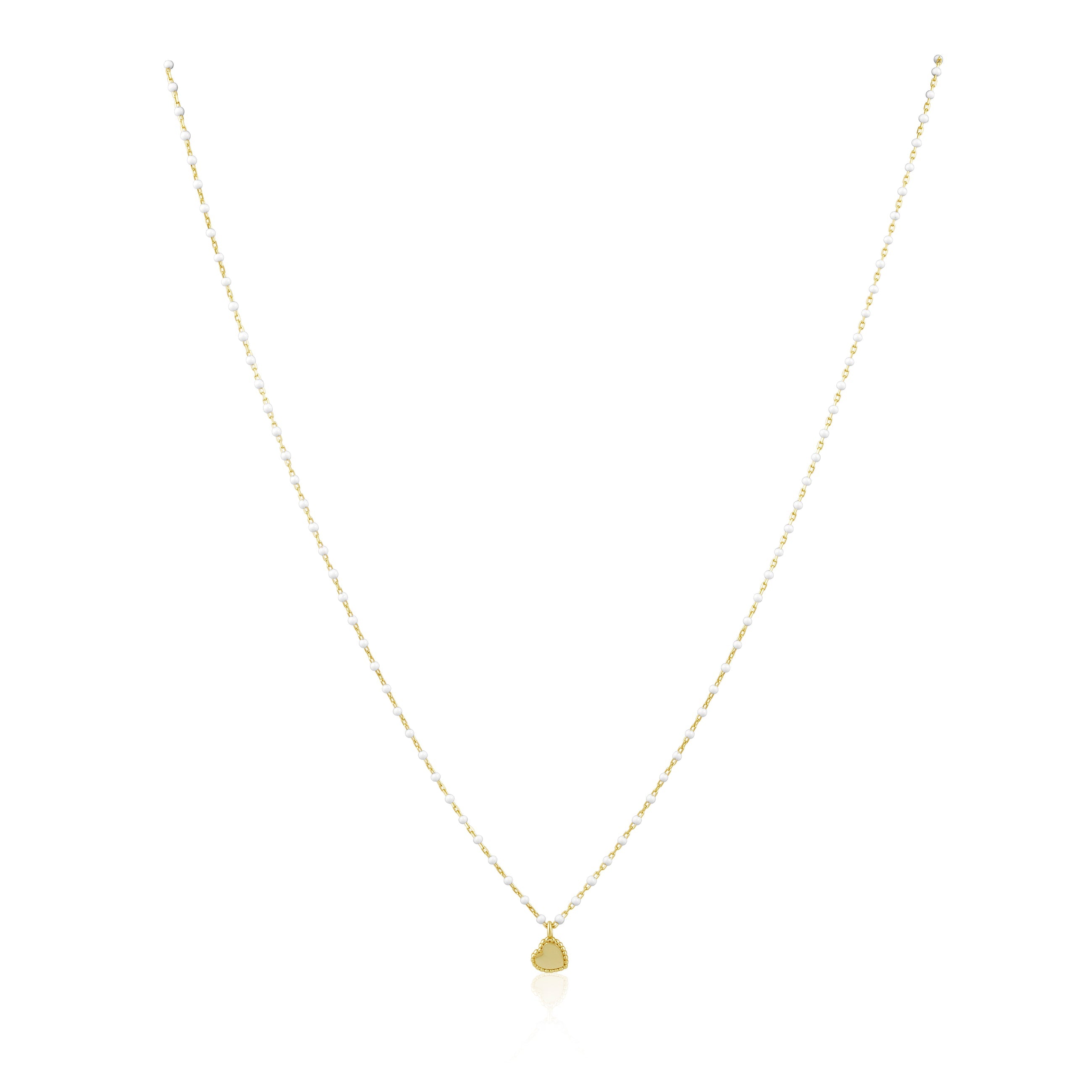 Elsa Mini Heart Necklace - White