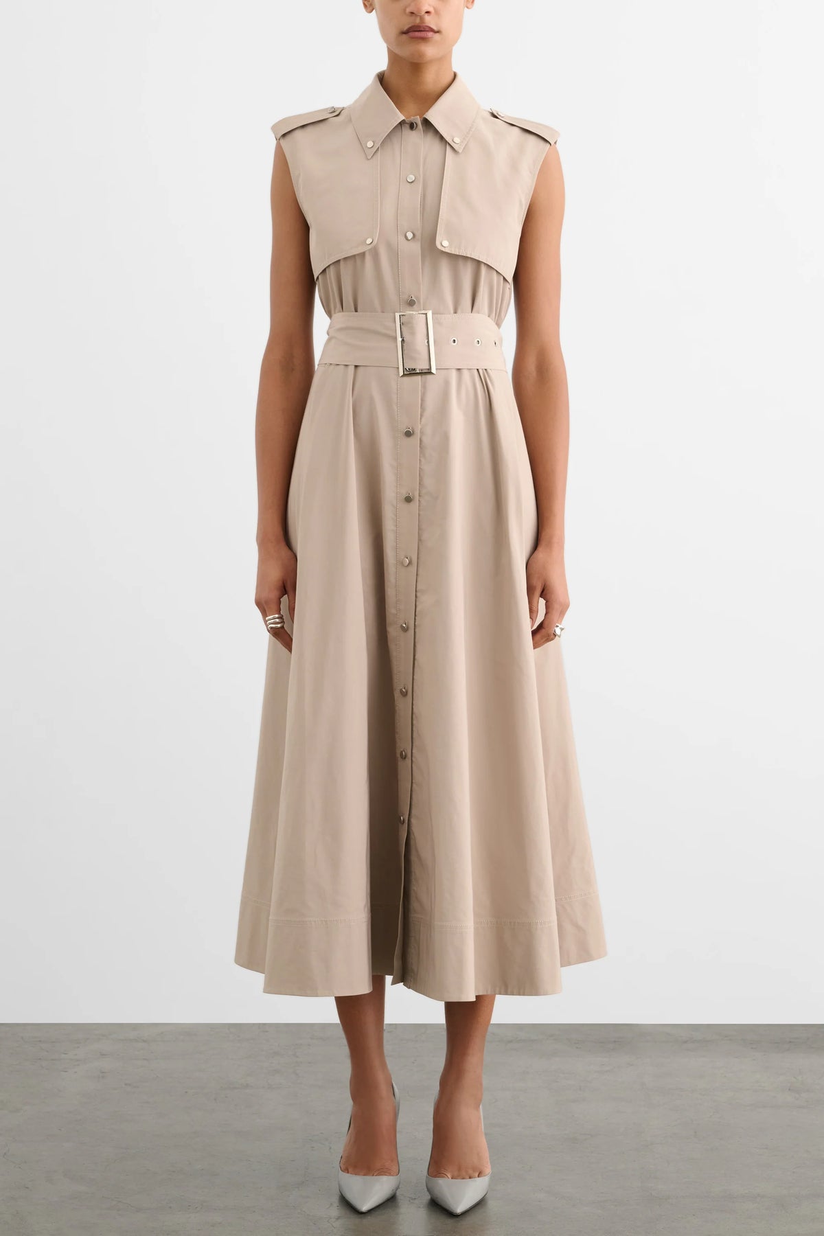 Toccin Gail Button Front Midi Dress
